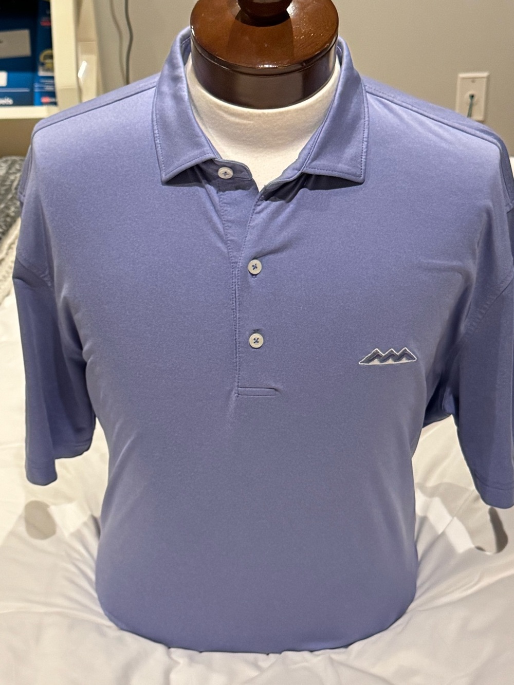 johnnie-O Lavender Polo with Embroidered Desert Mountain Logo